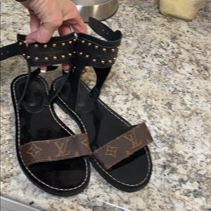 LV Look alike gladiator sandals